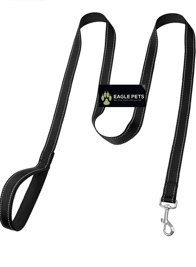 Eagle Pets 5FT Dog Leash, Double-Sided Reflective Nylon Dogs Leashes with Soft Padded Handle for Training, Walking Lead for Large, Medium & Small Dogs (Black 1inch). - Image 1